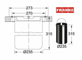 FRANKE WASTE BIN FLUSH M F12